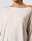 Μπλούζα μακρυμάνικη ριπ oversized Μαύρο & Cream