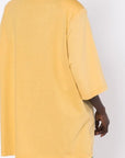 Μπλούζα oversized με τρουακάρ μανίκι και βάτες Yellow - Plum