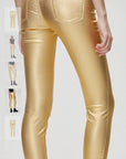 Selena mid- rise skinny τζιν silver- gold