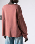 Μπλούζα φούτερ αχνούδιαστο oversized Plum - Dark brown - Dusty pink