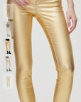 Selena mid- rise skinny τζιν silver- gold