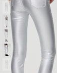 Selena mid- rise skinny τζιν silver- gold