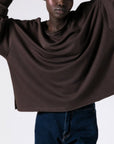 Μπλούζα φούτερ αχνούδιαστο oversized Plum - Dark brown - Dusty pink