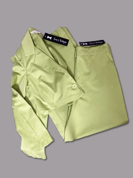 Crop Blazer and Pants Set