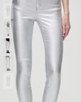 Selena mid- rise skinny τζιν silver- gold