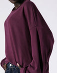Μπλούζα φούτερ αχνούδιαστο oversized Plum - Dark brown - Dusty pink