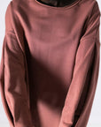 Μπλούζα φούτερ αχνούδιαστο oversized Plum - Dark brown - Dusty pink