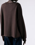 Μπλούζα φούτερ αχνούδιαστο oversized Plum - Dark brown - Dusty pink