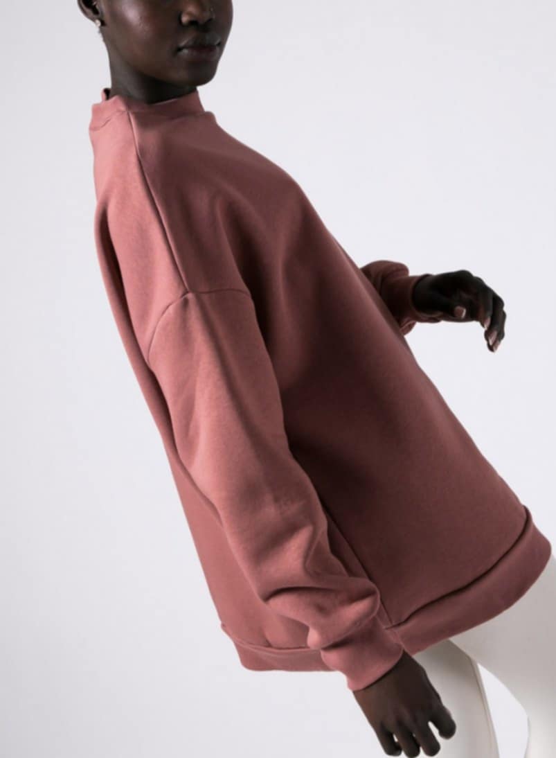 Μπλούζα Φούτερ χνούδι oversized Yellow - Dusty pink