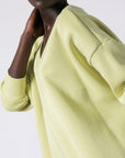 Μπλούζα φούτερ χνούδι oversized με "V" Lime