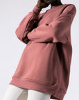Μπλούζα Φούτερ χνούδι oversized Yellow - Dusty pink