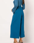 Jupe culotte ψηλόμεση με λάστιχο στην μέση Blueberry