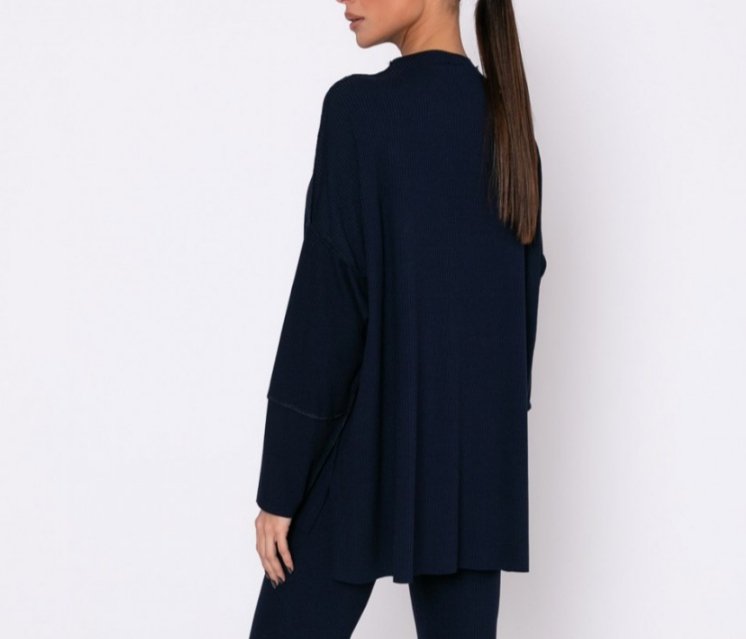 Mπλούζα μακρυμάνικη με εξωτερικές  ραφές ΑΝΘΡΑΚΙ   Black - Navy - Wine ginger