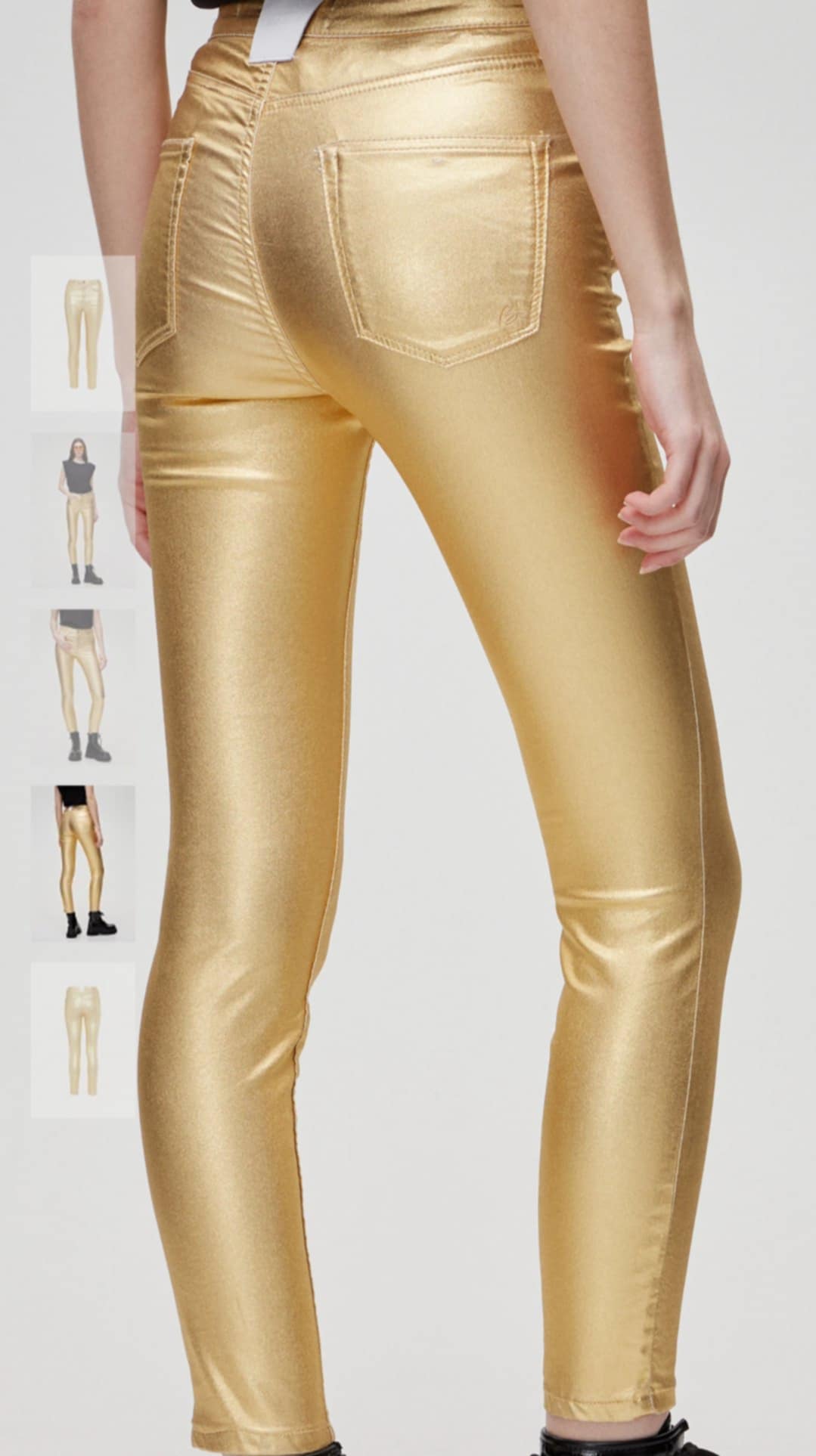Selena mid- rise skinny τζιν silver- gold