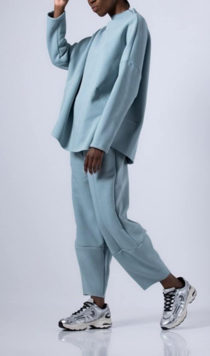 Παντελόνι carrot fit Light menthol &amp; cream &amp; off white &amp; black