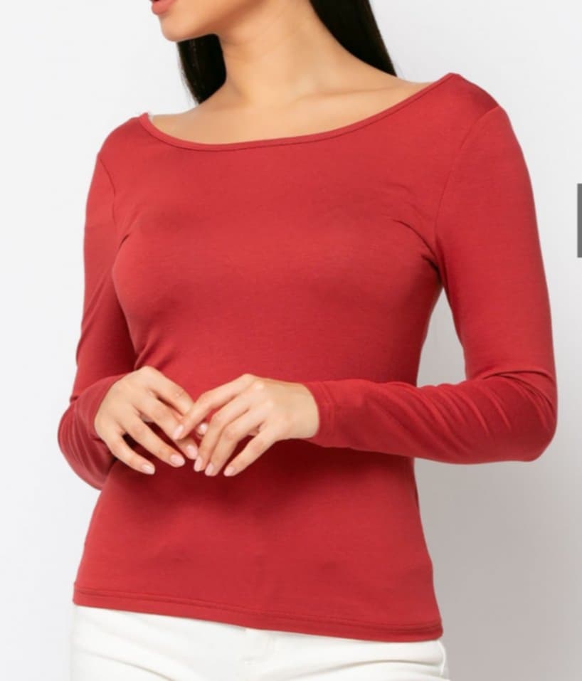 Μπλούζα μακρυμάνικη με χαμηλή πλάτη Εκρού,Γκρι,Κεραμιδί, Φούξια,Έλεφαντ, Μουσταρδί