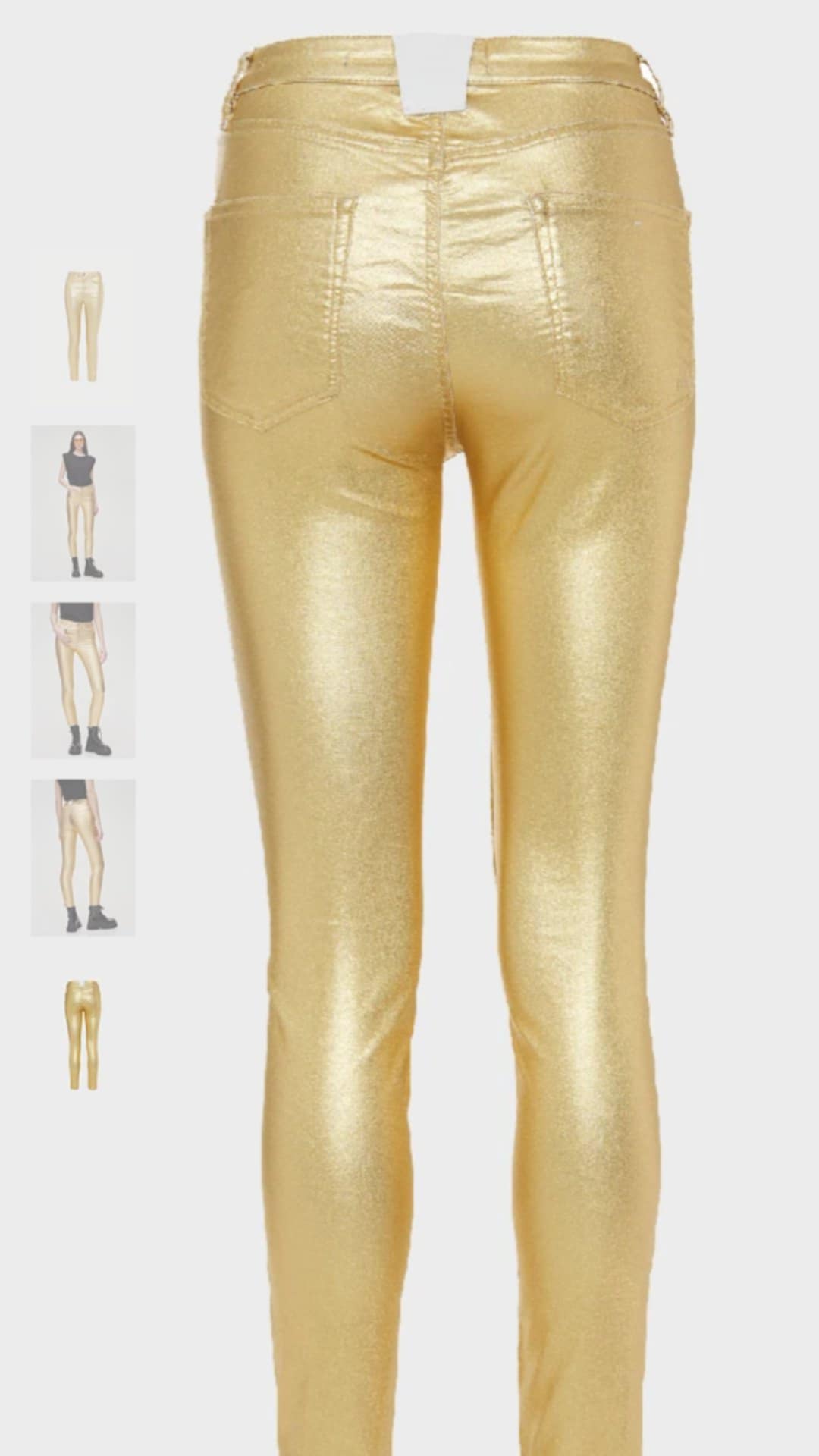 Selena mid- rise skinny τζιν silver- gold