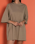 Μπλούζα κοντομάνικη βαμβακερή oversized Black,Indigo,Sand
