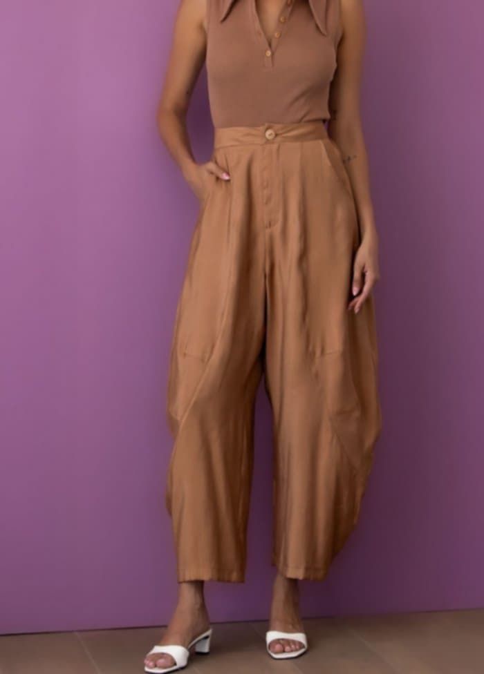 Παντελόνι ψηλόμεσο carrot fit Blue royal &amp; Camel