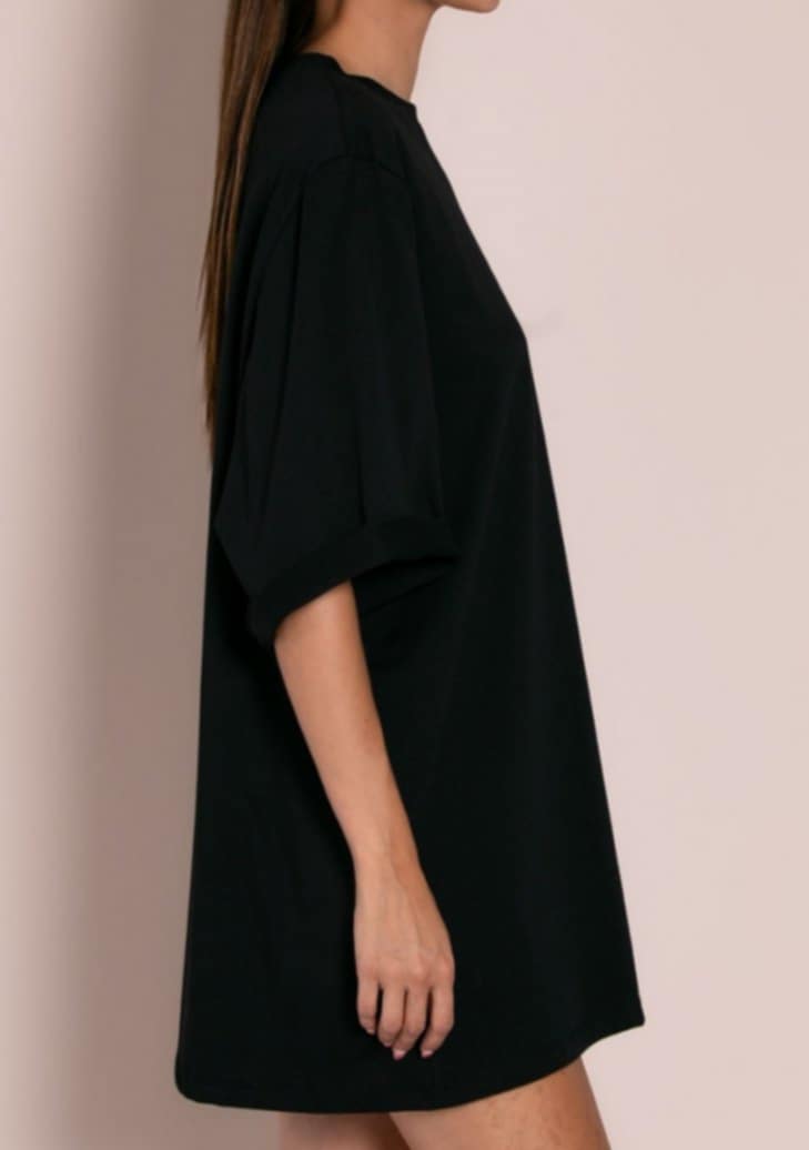 Μπλούζα κοντομάνικη βαμβακερή oversized Black,Indigo,Sand