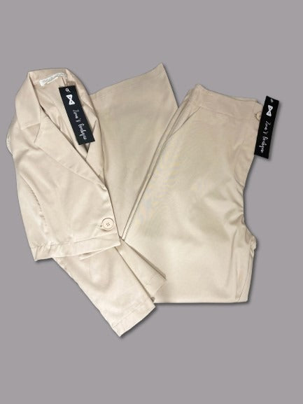 Crop Blazer and Pants Set