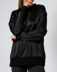 Μπλούζα σατέν με ριπ λεπτομέρειες Μαύρο