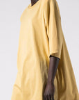 Μπλούζα oversized με τρουακάρ μανίκι και βάτες Yellow - Plum