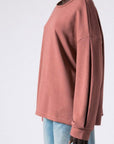 Μπλούζα φούτερ αχνούδιαστο oversized Plum - Dark brown - Dusty pink