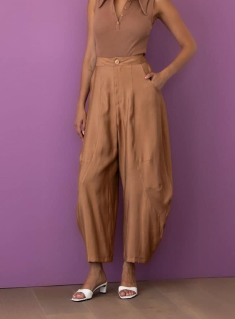 Παντελόνι ψηλόμεσο carrot fit Blue royal &amp; Camel