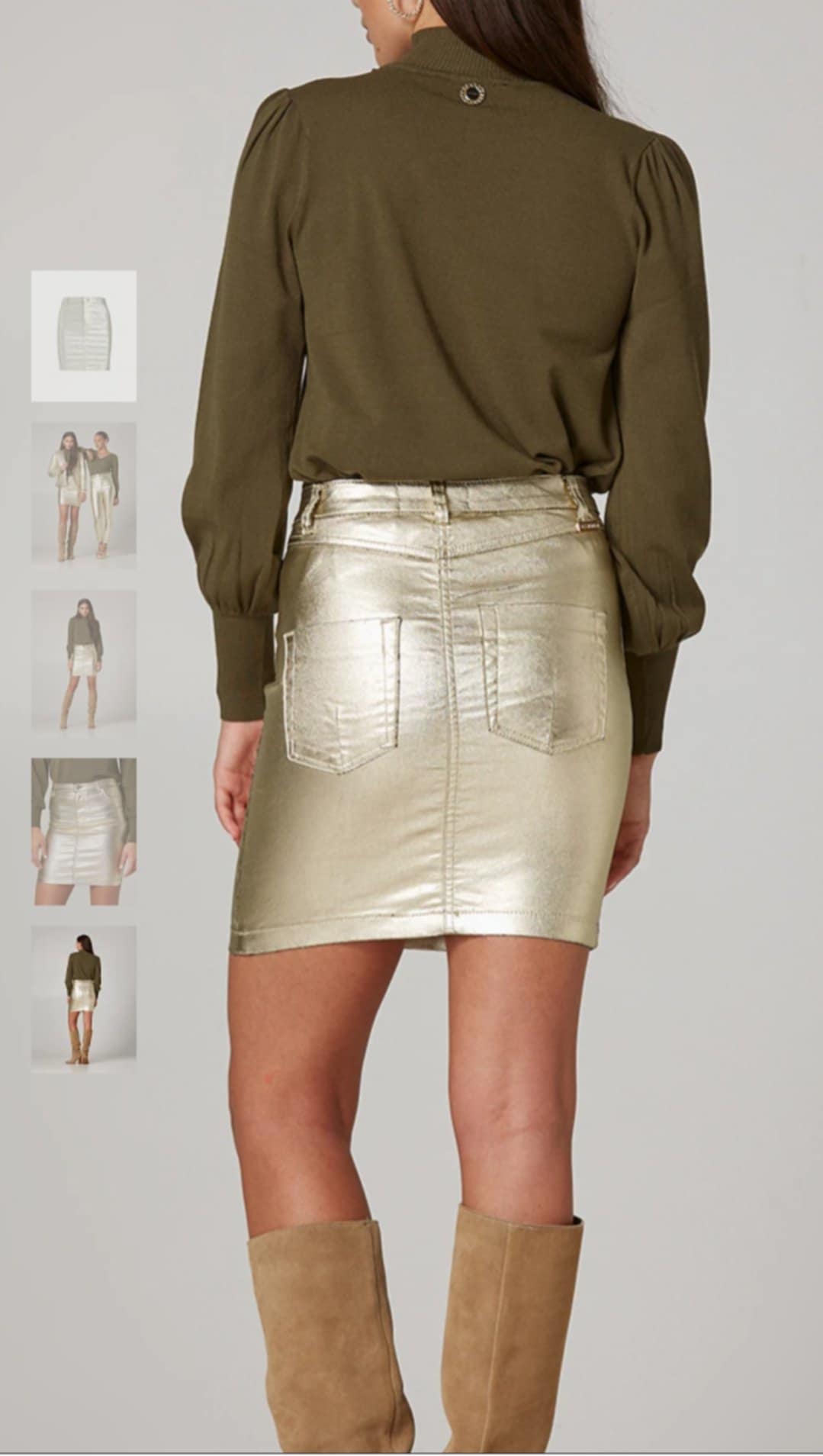 Foil μίνι τζιν φούστα silver - gold