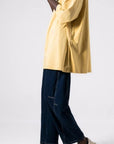 Μπλούζα oversized με τρουακάρ μανίκι και βάτες Yellow - Plum
