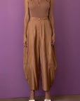 Παντελόνι ψηλόμεσο carrot fit Blue royal & Camel