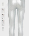 Selena mid- rise skinny τζιν silver- gold