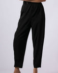 Παντελόνι ψηλόμεσο carrot fit με λάστιχο στην μέση Grey,Black