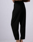 Παντελόνι ψηλόμεσο carrot fit με λάστιχο στην μέση Grey,Black