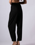 Παντελόνι ψηλόμεσο carrot fit με λάστιχο στην μέση Grey,Black