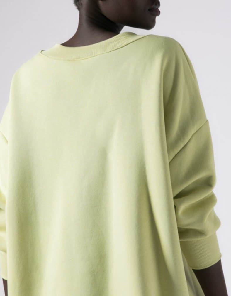 Μπλούζα φούτερ χνούδι oversized με "V" Lime