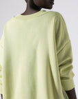 Μπλούζα φούτερ χνούδι oversized με "V" Lime