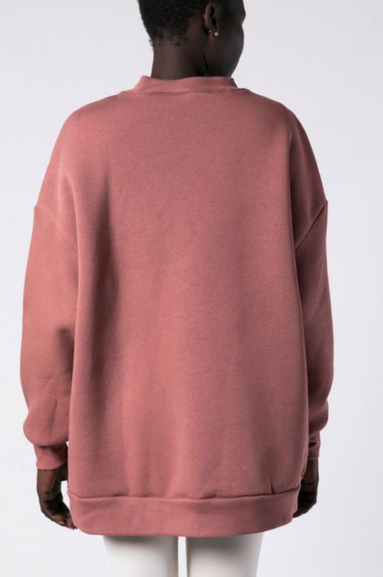 Μπλούζα Φούτερ χνούδι oversized Yellow - Dusty pink