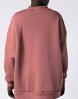 Μπλούζα Φούτερ χνούδι oversized Yellow - Dusty pink